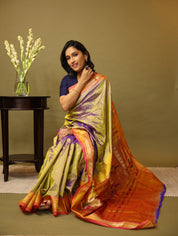 Two Tone Purple Silk Paithani Saree - SRTTPSPS628
