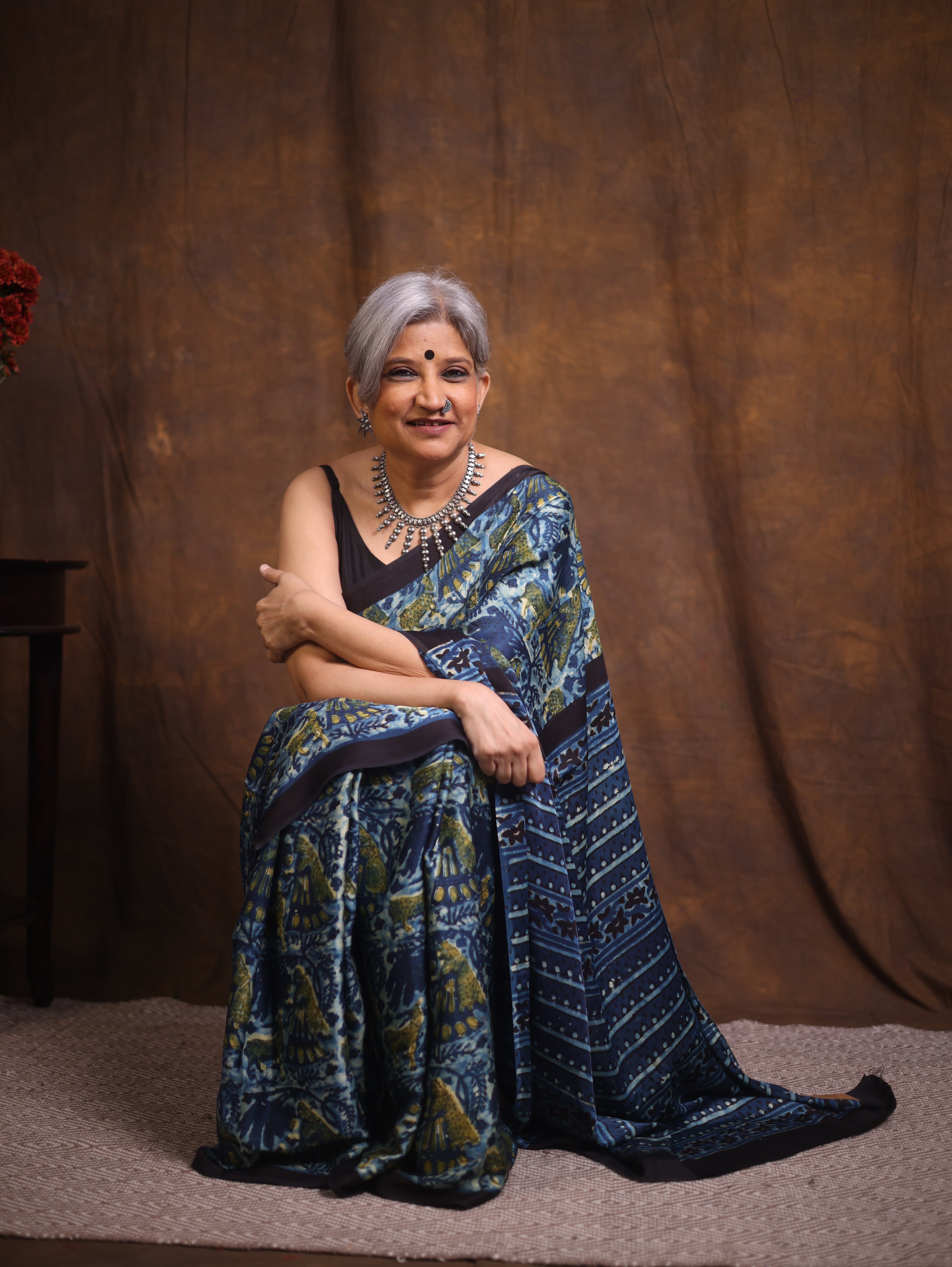 Blue HBP Modal Silk Saree - SRBMSS460