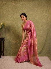 Pink Multicolor Tussar Silk Saree - SRPMTSS1761