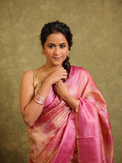 Pink Multicolor Tussar Silk Saree - SRPMTSS1761