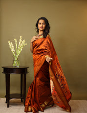 Brown Silk Paithani Saree - SRBSPS653