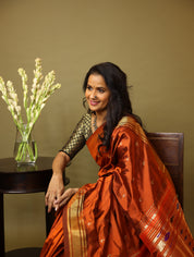 Brown Silk Paithani Saree - SRBSPS653