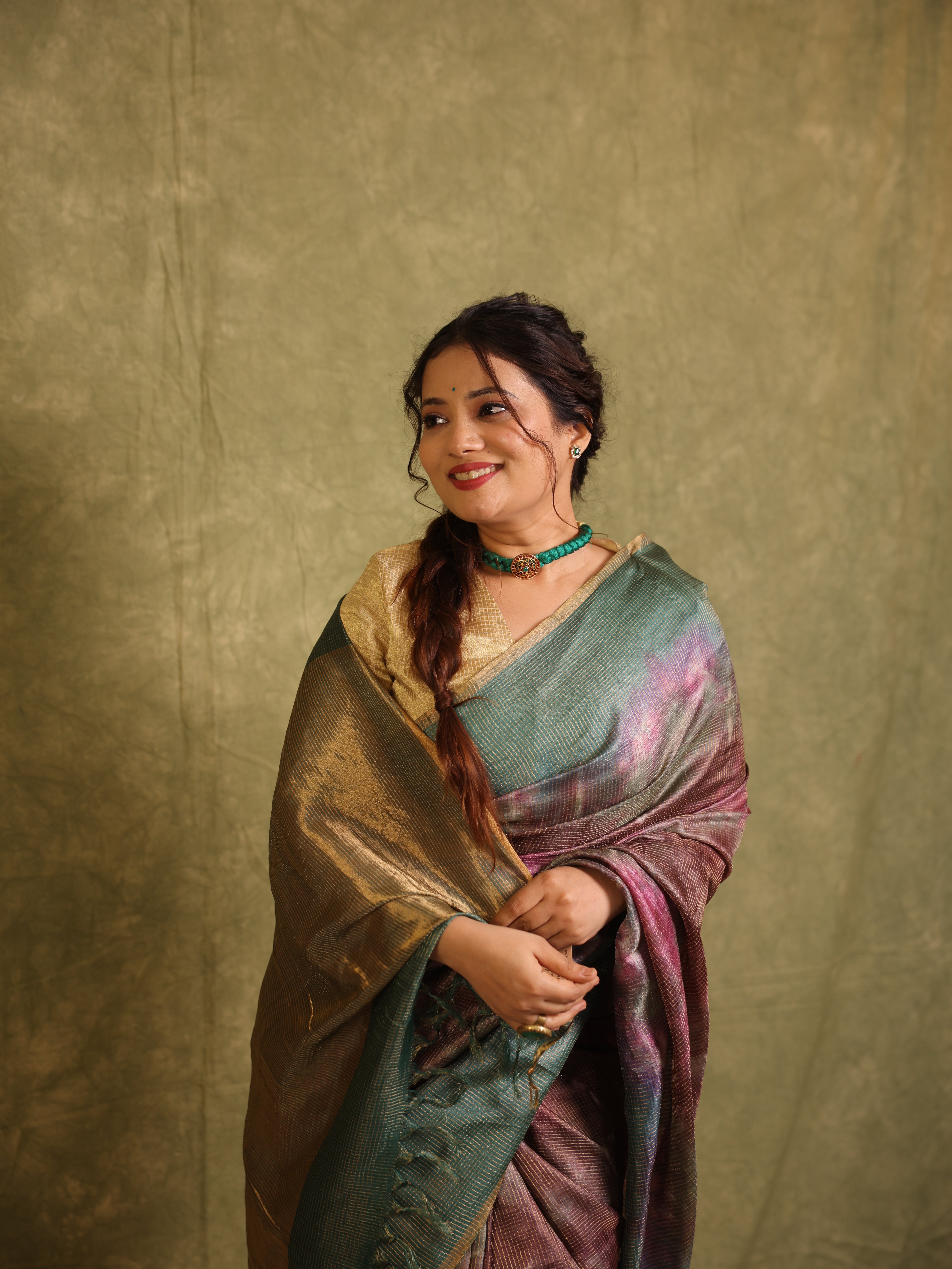 Green Multicolor Tussar Silk Saree - SRGMTSS1756