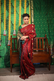 Rudra Ambi Kanjeevaram Silk Saree - Saavari - SSRAKSS66