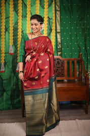 Rudra Ambi Kanjeevaram Silk Saree - Saavari - SSRAKSS66