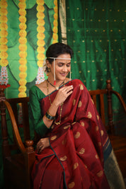 Rudra Ambi Kanjeevaram Silk Saree - Saavari - SSRAKSS66