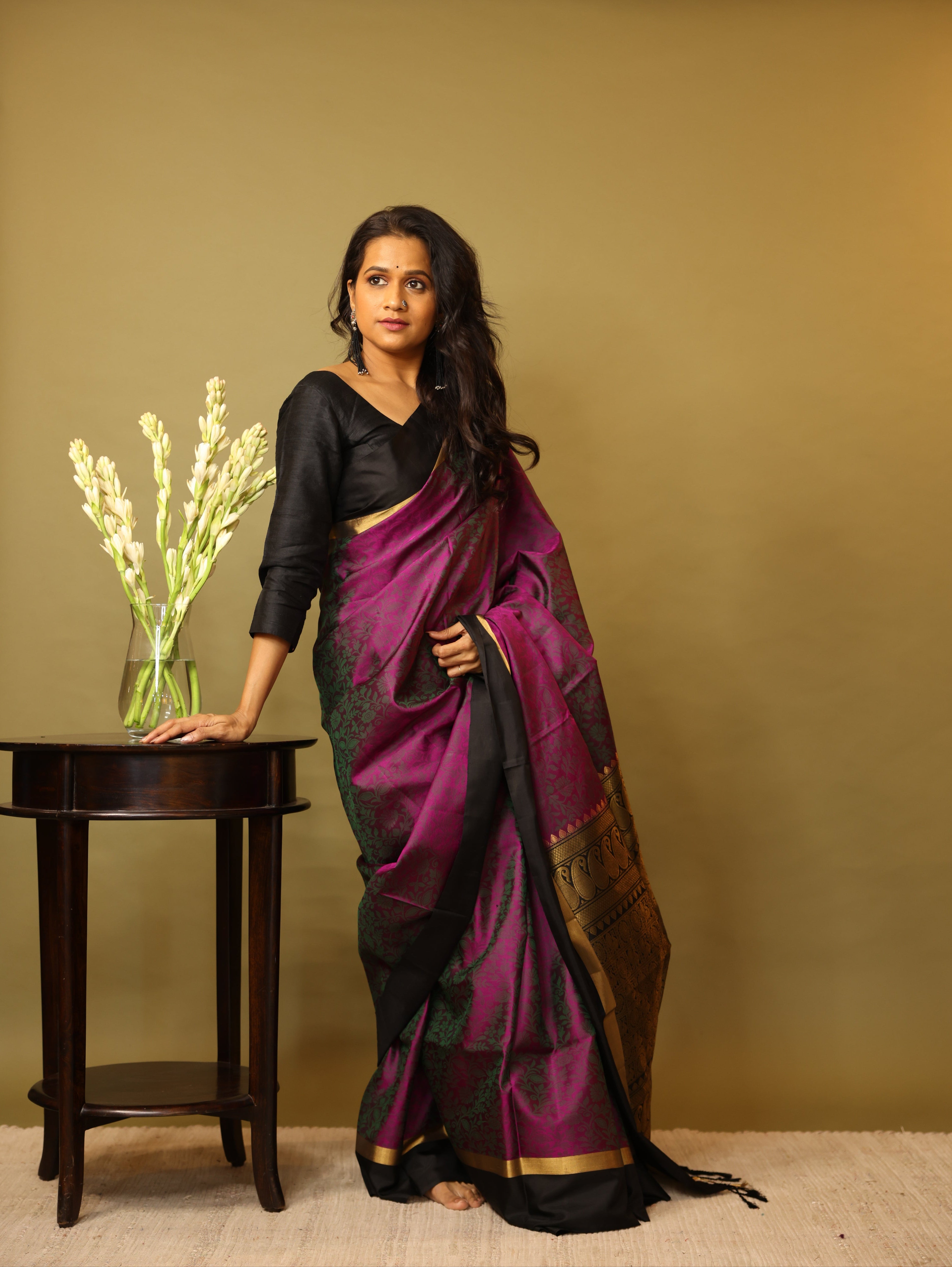 Purple Soft Silk Saree - SRPSSS245