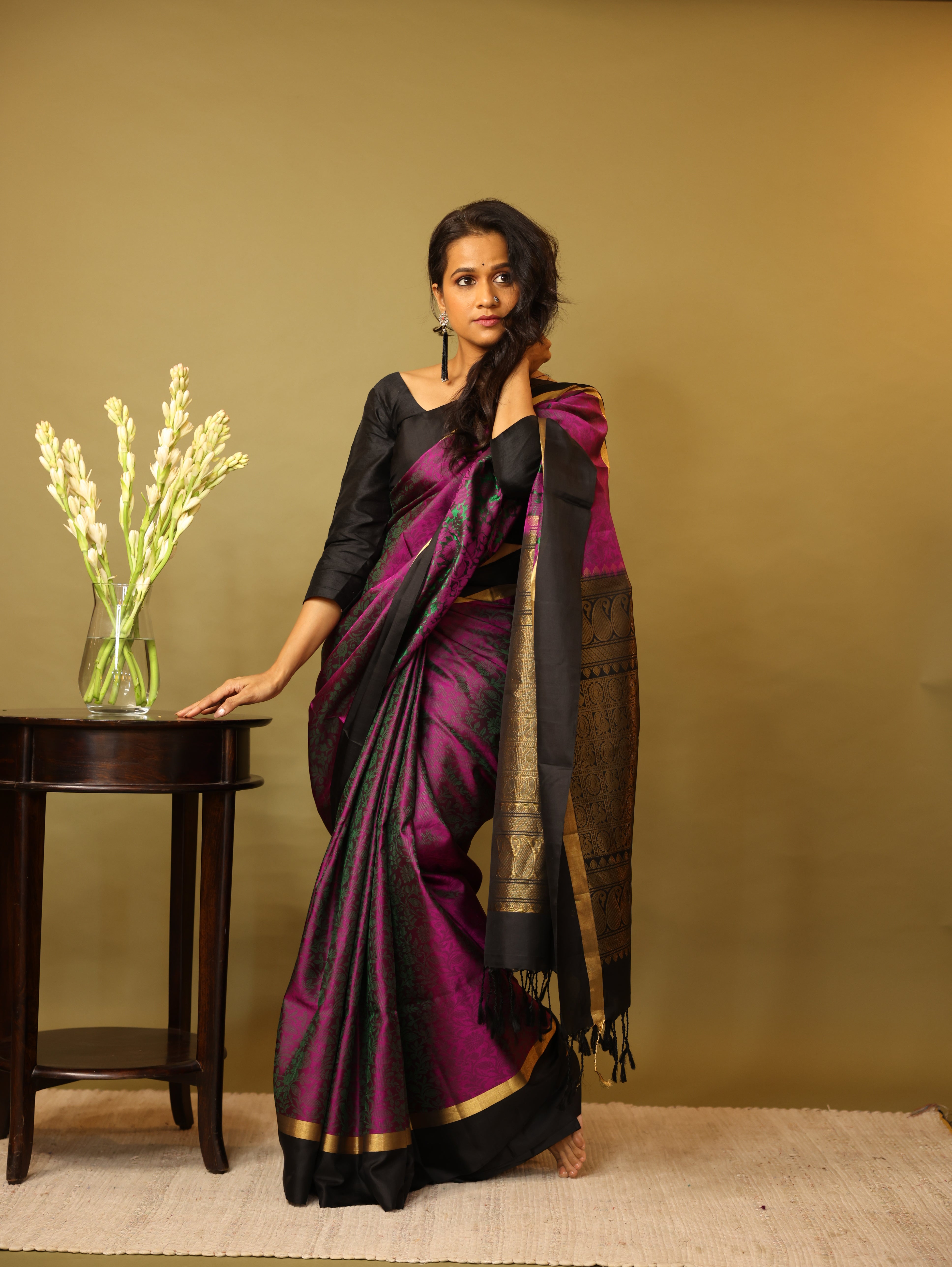 Purple Soft Silk Saree - SRPSSS245
