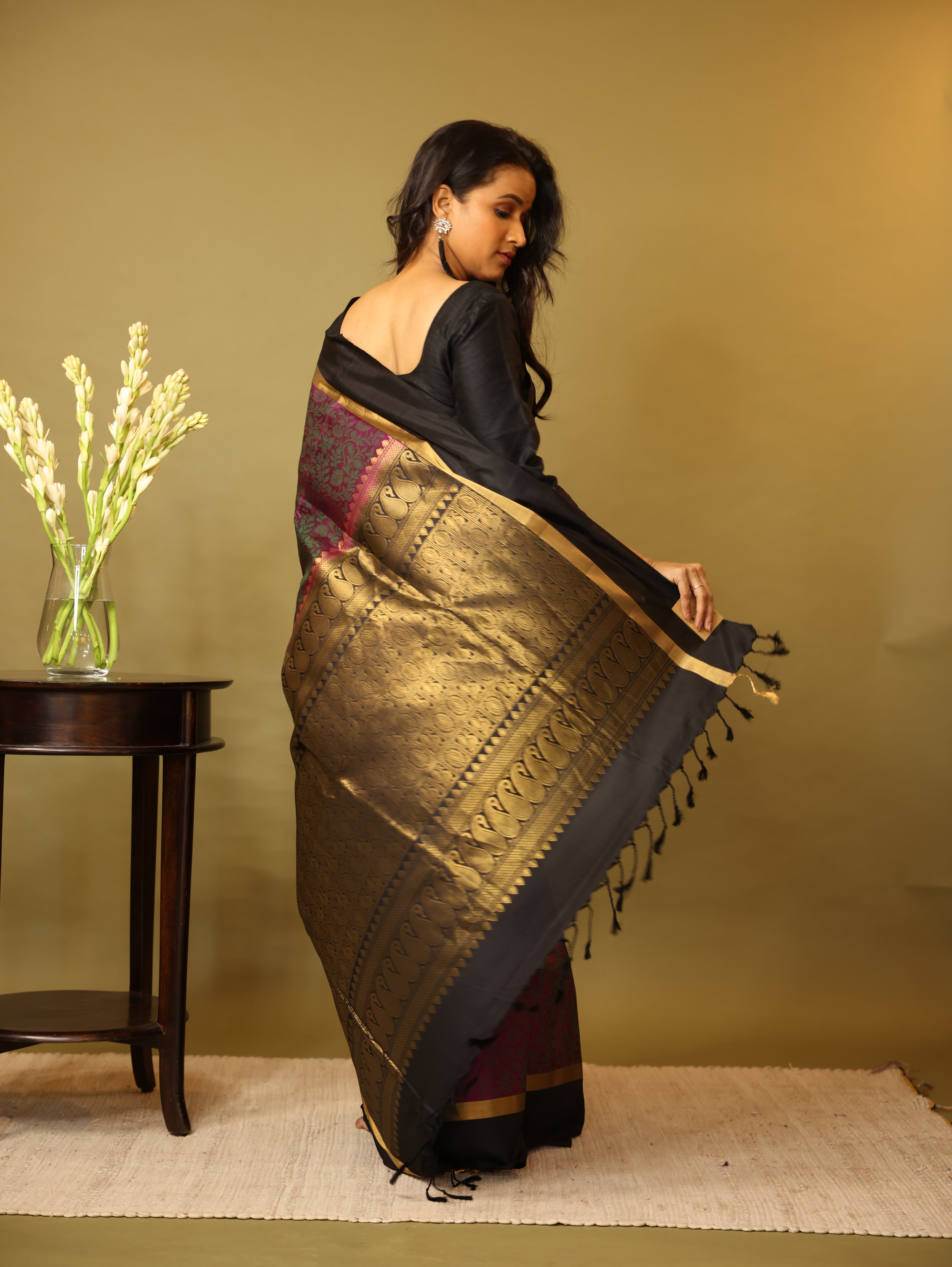 Purple Soft Silk Saree - SRPSSS245