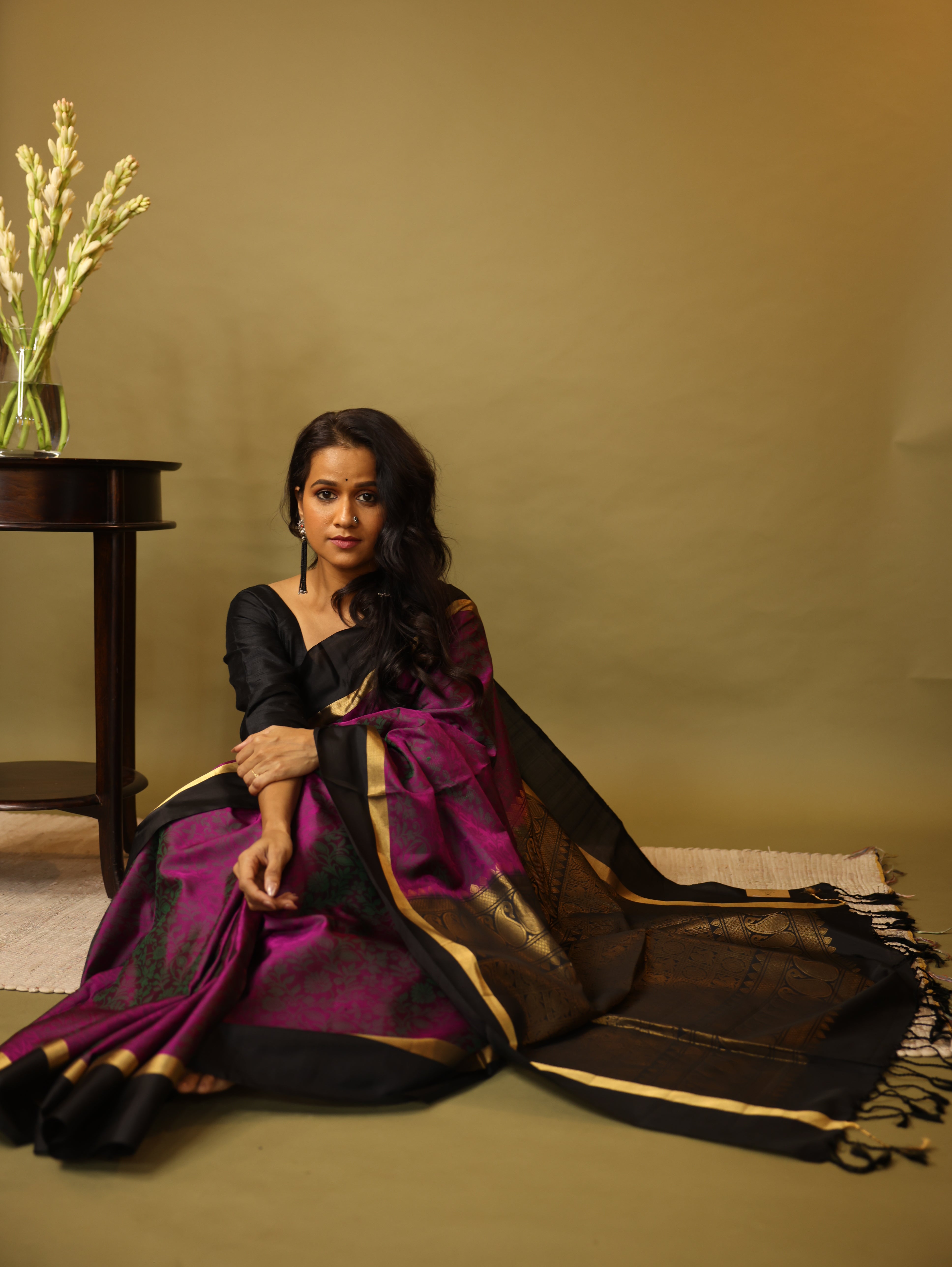 Purple Soft Silk Saree - SRPSSS245