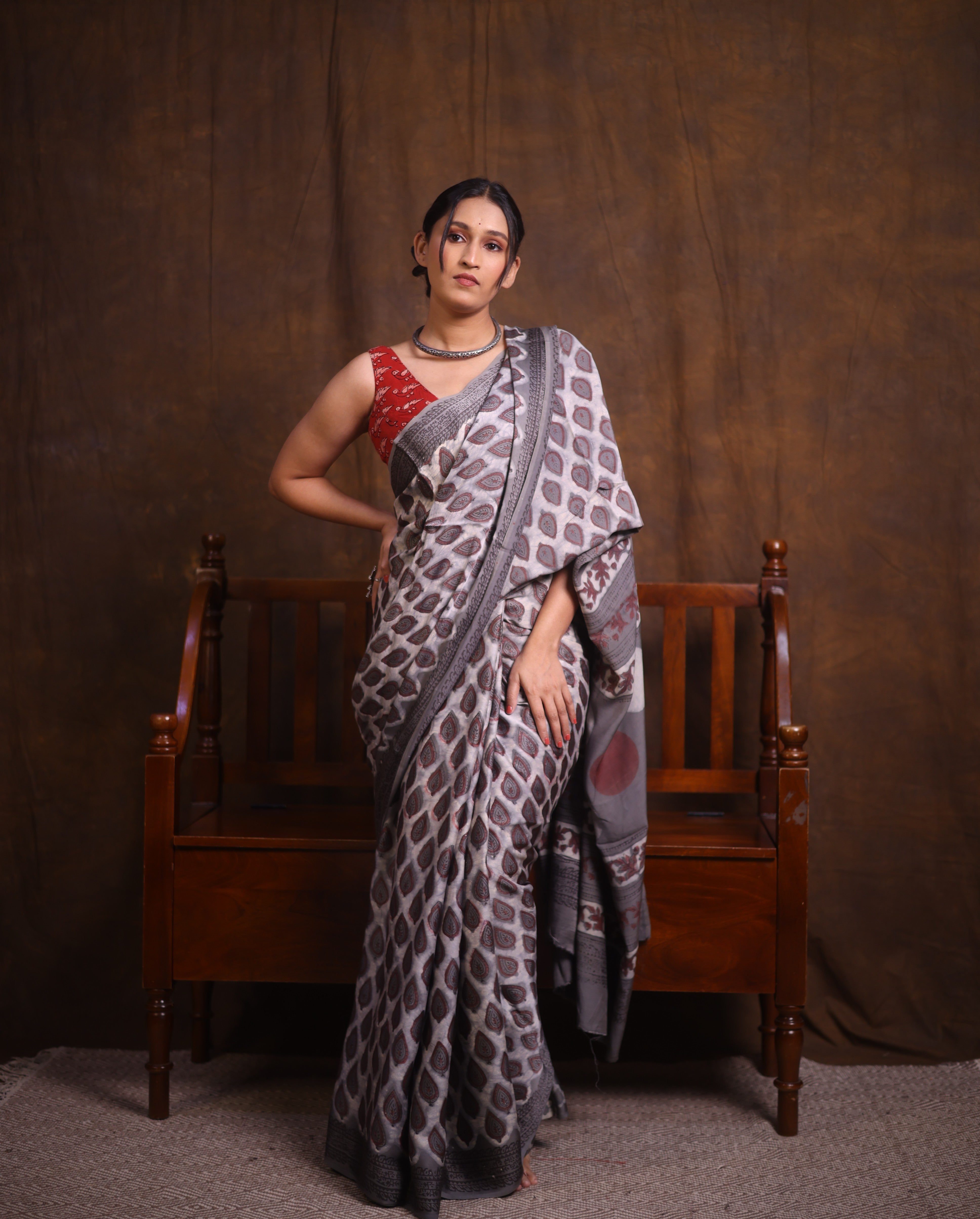 Slate Grey HBP Modal Silk Saree - SRSGMSS507