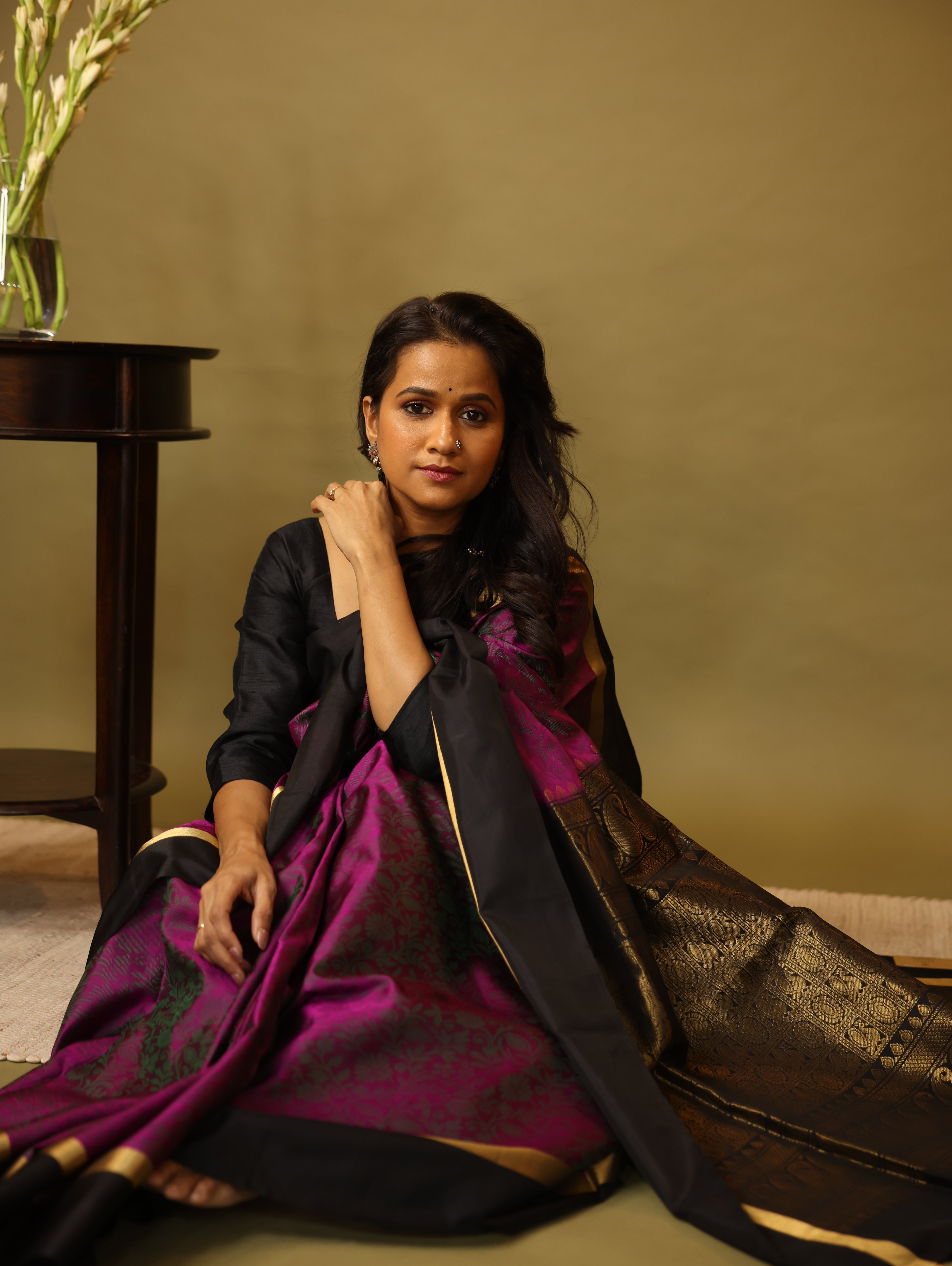 Purple Soft Silk Saree - SRPSSS245