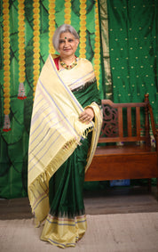 Green & Black Kanjeevaram Silk Saree - SRGBKSS918