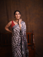 Slate Grey HBP Modal Silk Saree - SRSGMSS507
