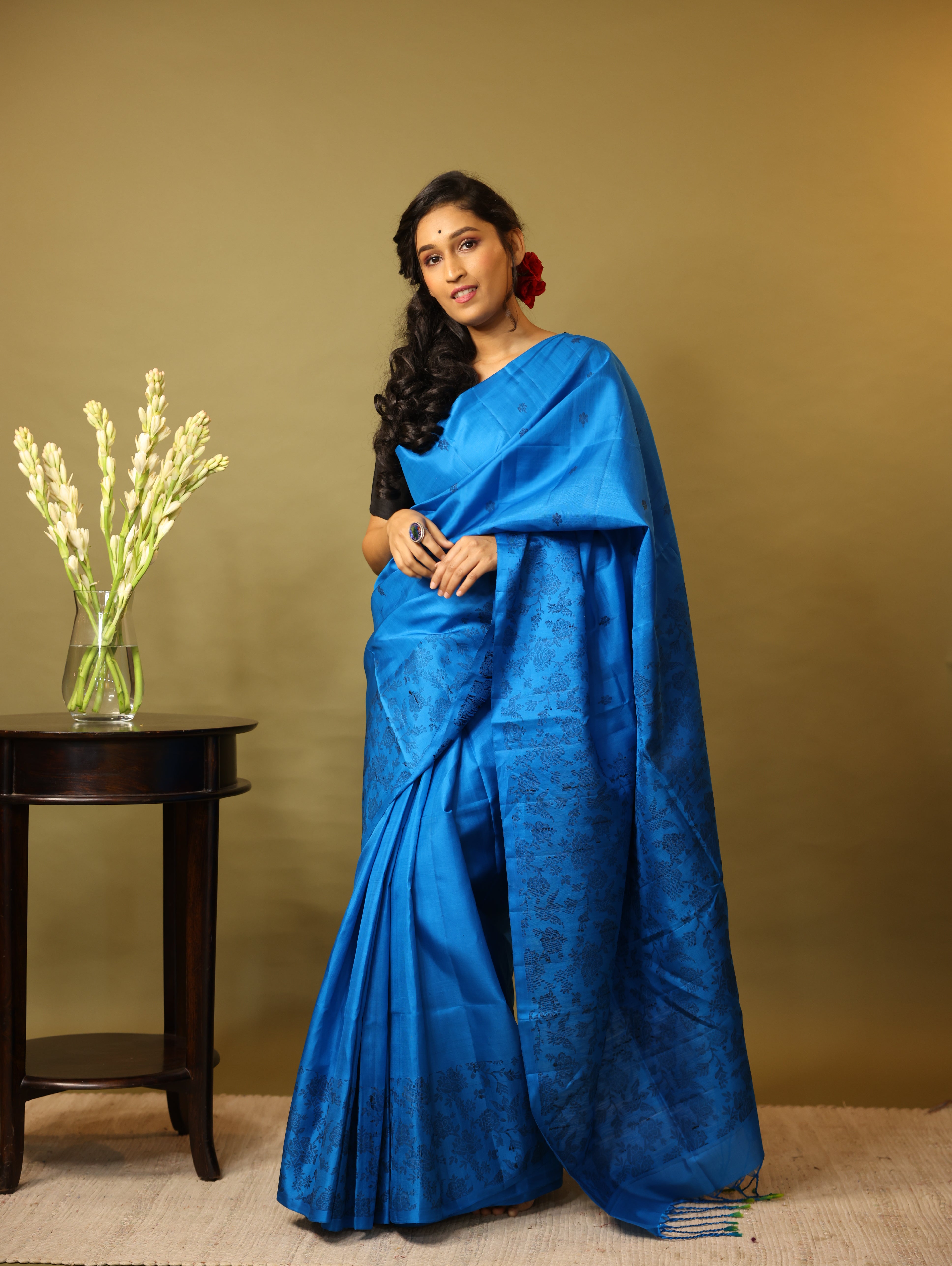 Blue Soft Silk Saree - SRBSSS276