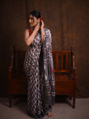Slate Grey HBP Modal Silk Saree - SRSGMSS507