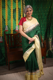 Green & Black Kanjeevaram Silk Saree - SRGBKSS918