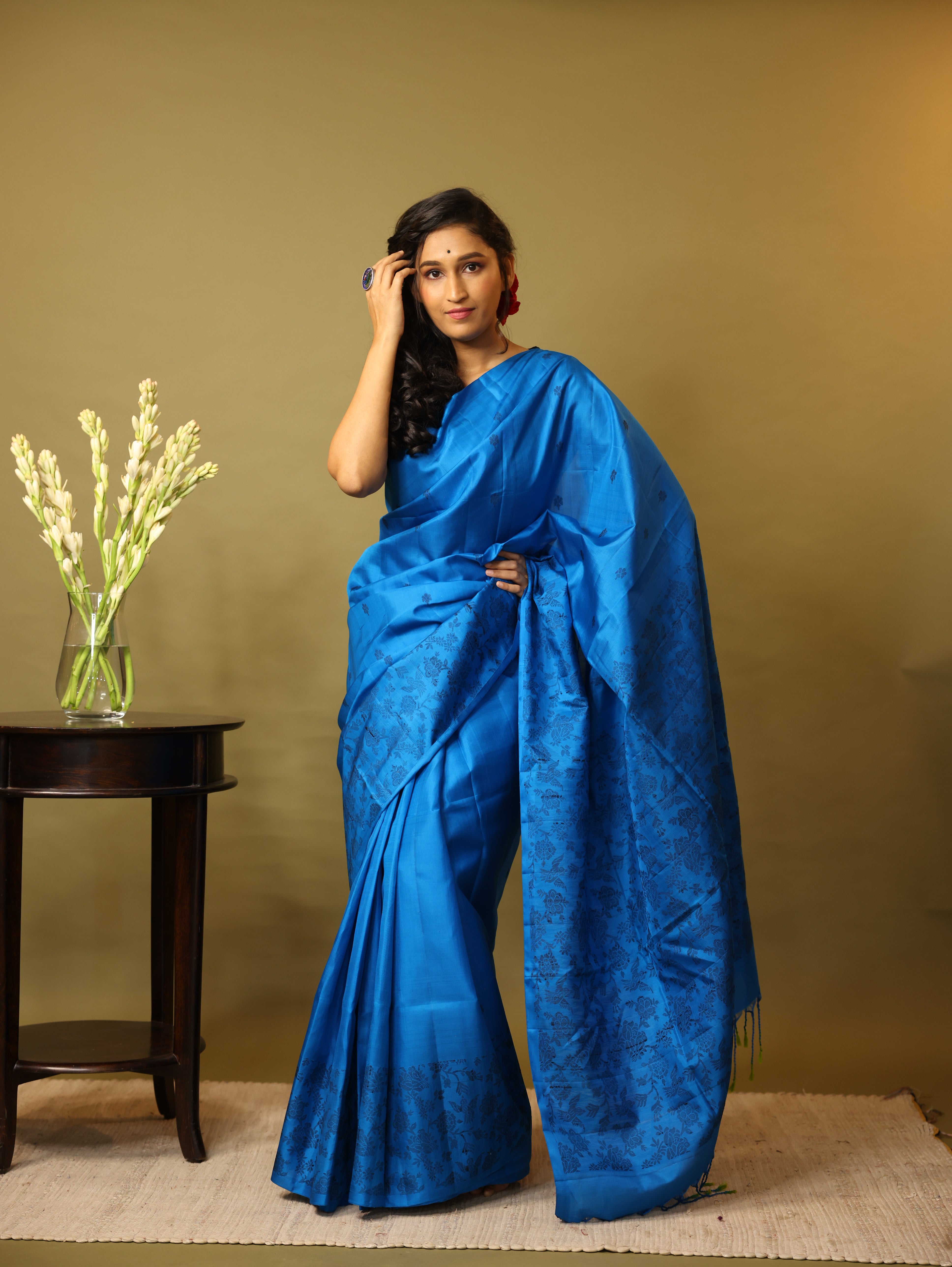 Blue Soft Silk Saree - SRBSSS276