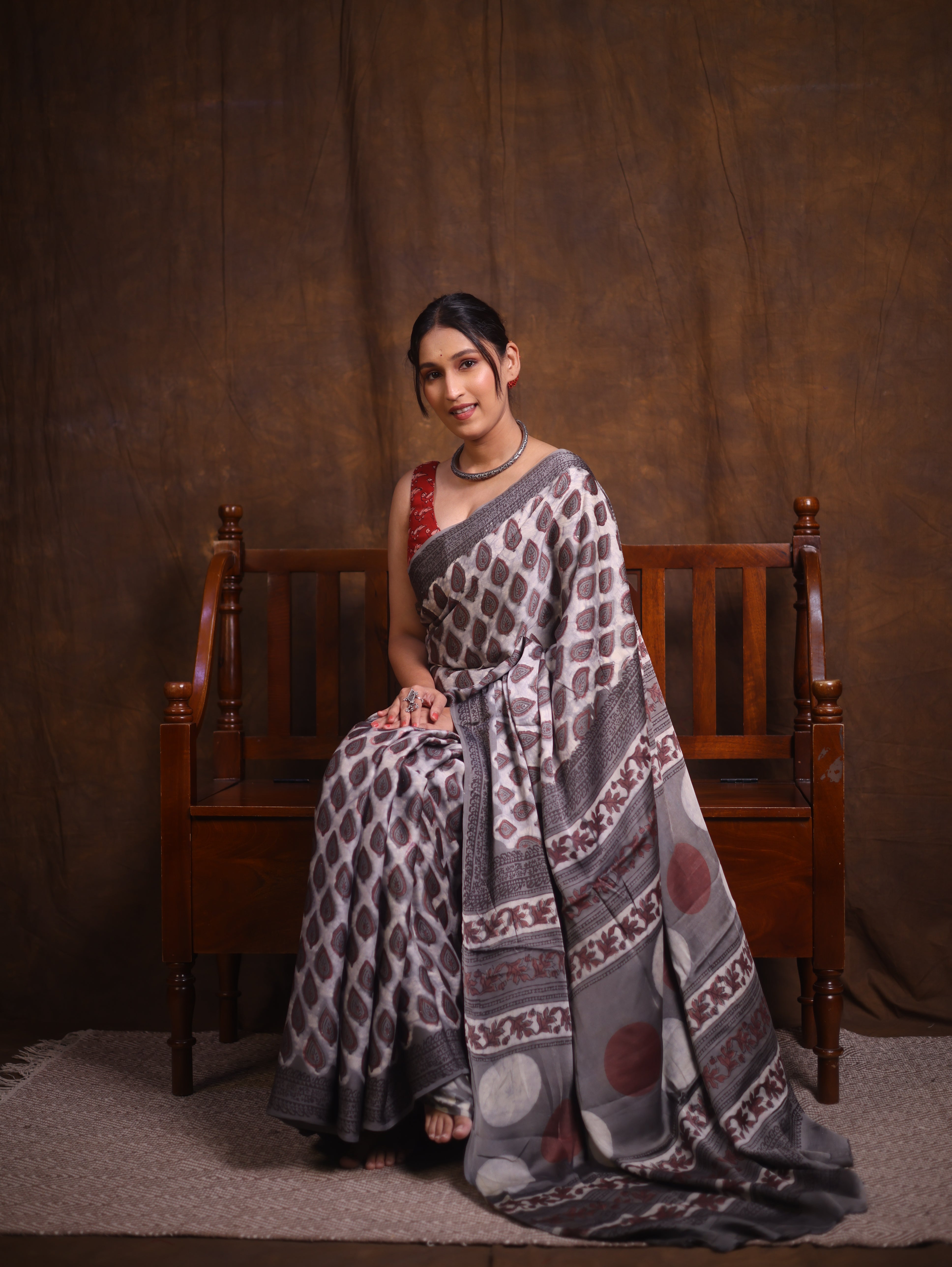 Slate Grey HBP Modal Silk Saree - SRSGMSS507