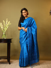 Blue Soft Silk Saree - SRBSSS276
