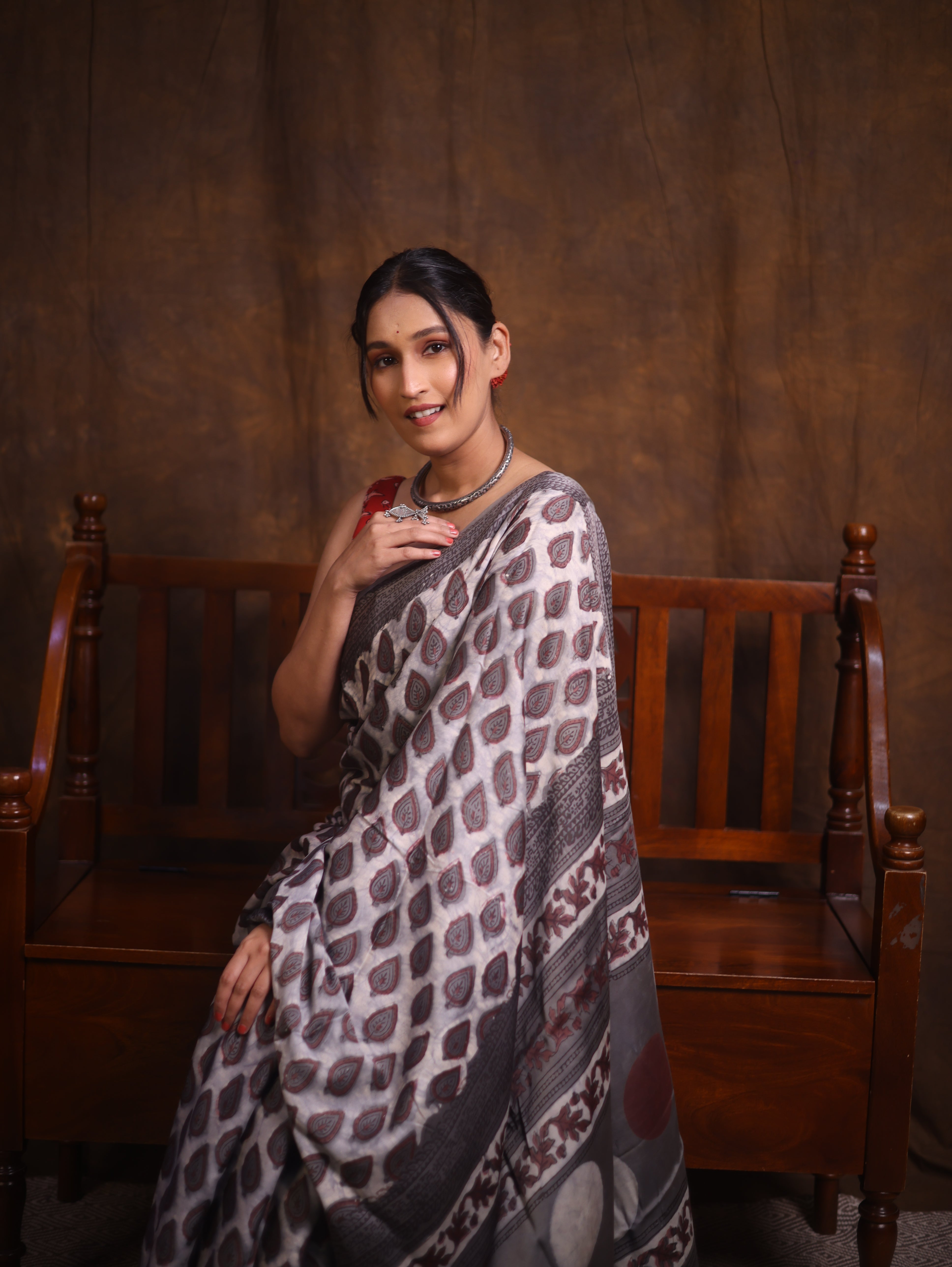 Slate Grey HBP Modal Silk Saree - SRSGMSS507