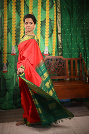 Red Kanjeevaram Silk Saree-SRRKSS137