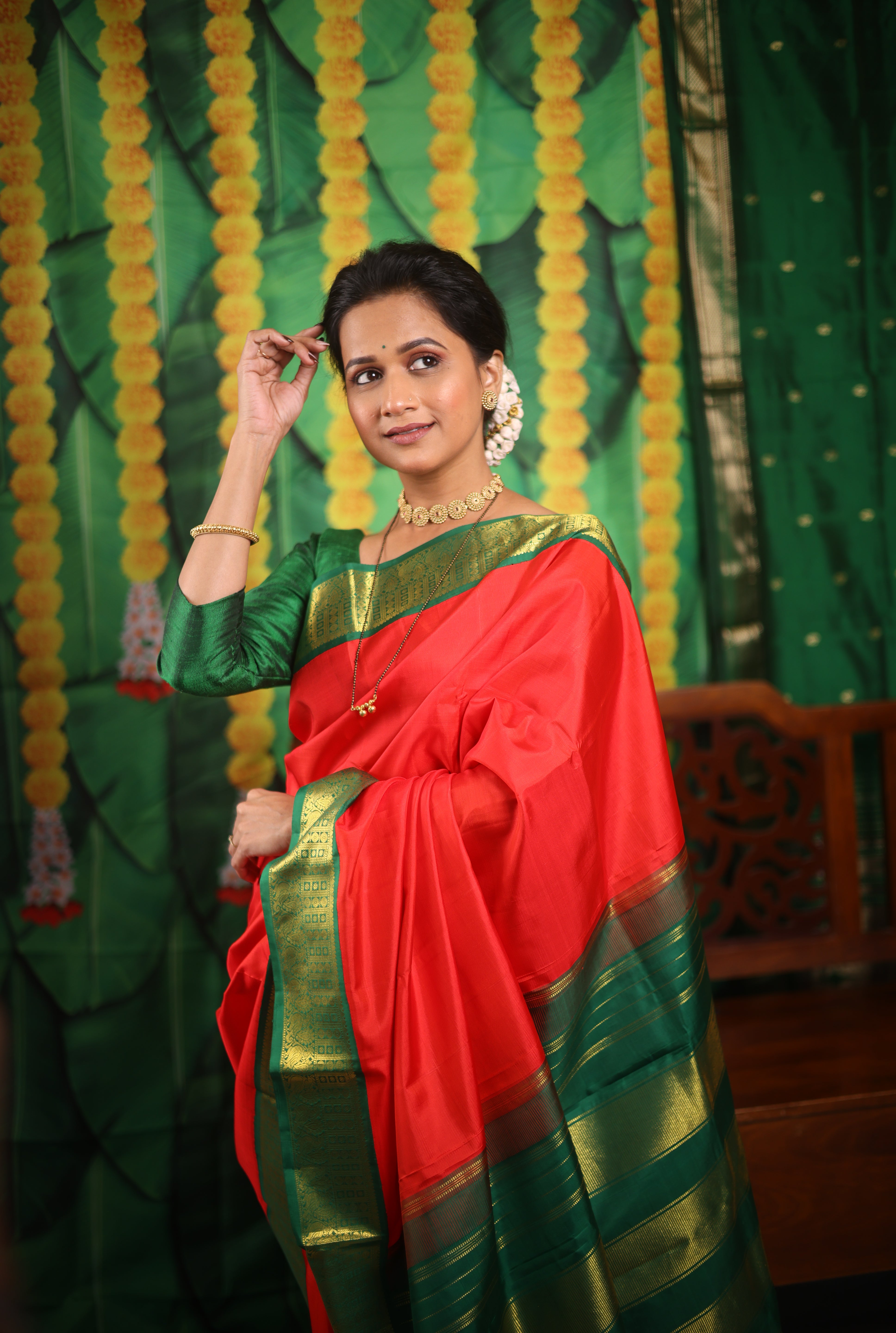 Red Kanjeevaram Silk Saree-SRRKSS137