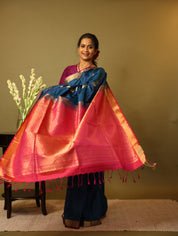 Peacock Blue Soft Silk Saree - SRPBSSS218