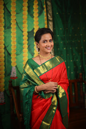 Red Kanjeevaram Silk Saree-SRRKSS137