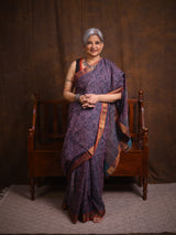 Pink Gray HBP Mangalgiri Cotton Saree - SRPGHMCS015