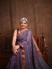 Pink Gray HBP Mangalgiri Cotton Saree - SRPGHMCS015
