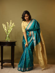 Two Tone Green Soft Silk Saree - SRTTGSSS261