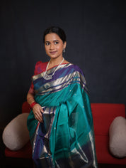 Turquoise Green Kanjivaram Silk Saree - SRTGKSS981