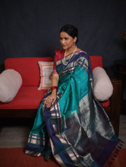 Turquoise Green Kanjivaram Silk Saree - SRTGKSS981
