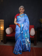 Sky Blue Silk Paithani Saree - SRSBSPS736