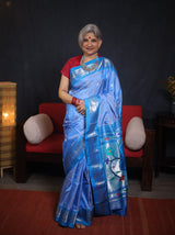 Sky Blue Silk Paithani Saree - SRSBSPS736
