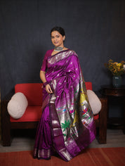 Purple Silk Paithani Saree - SRPSPS730