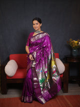 Purple Silk Paithani Saree - SRPSPS730