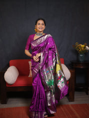 Purple Silk Paithani Saree - SRPSPS730