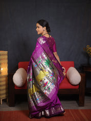 Purple Silk Paithani Saree - SRPSPS730