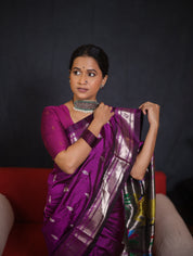 Purple Silk Paithani Saree - SRPSPS730