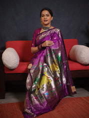 Purple Silk Paithani Saree - SRPSPS730