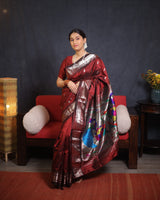 Coffee Brown Silk Paithani Saree - SRCBPS734