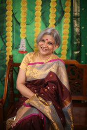 Brown Gadwal Silk Saree - SRBGSS289