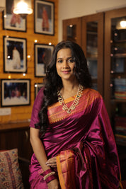 Purple Silk Ilkal Saree - SRPSIS134