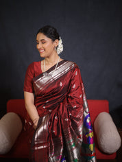 Coffee Brown Silk Paithani Saree - SRCBPS734