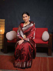Coffee Brown Silk Paithani Saree - SRCBPS734