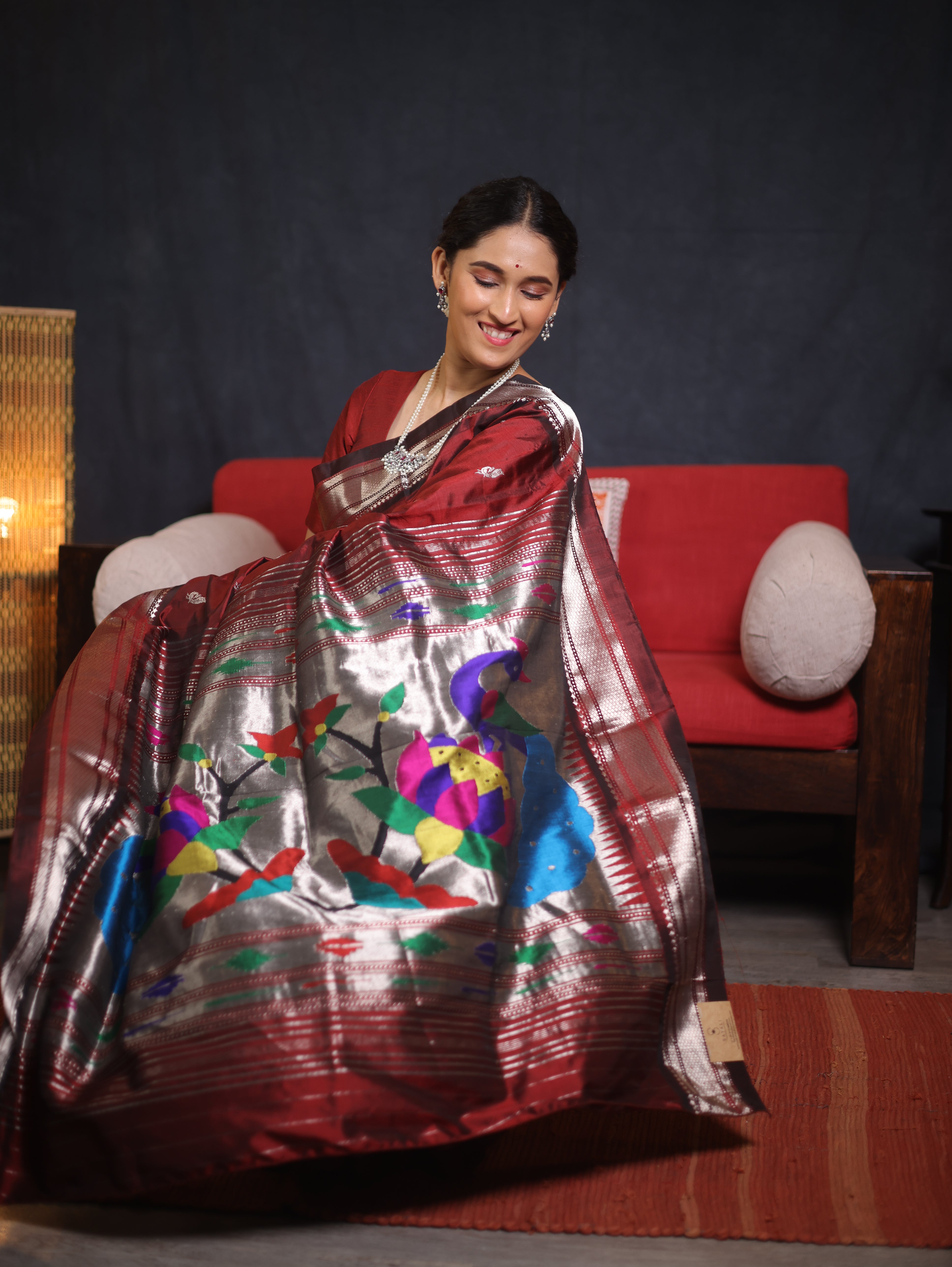 Coffee Brown Silk Paithani Saree - SRCBPS734