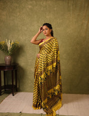 Yellow HBP Modal Silk Saree - SRYMSS527