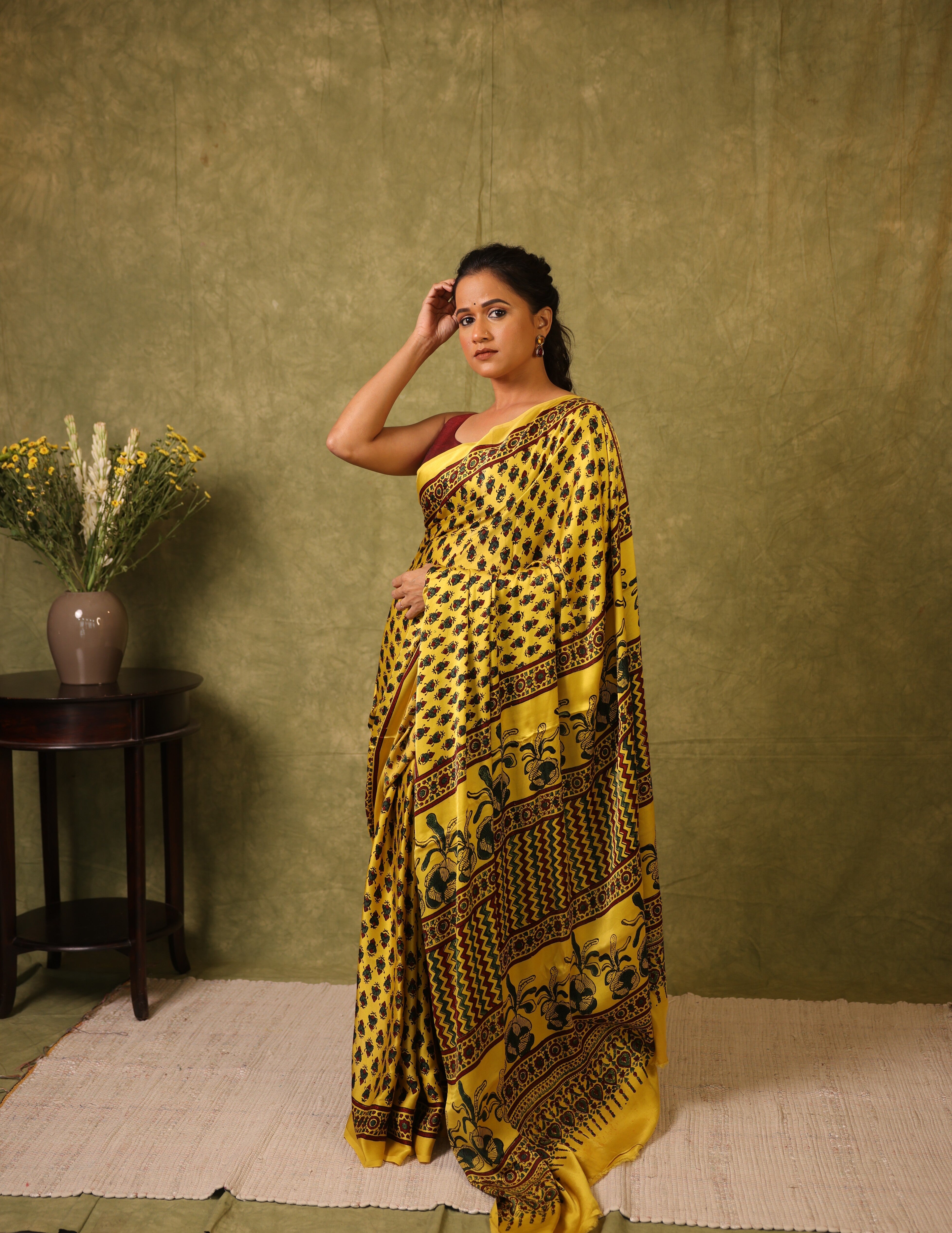 Yellow HBP Modal Silk Saree - SRYMSS527